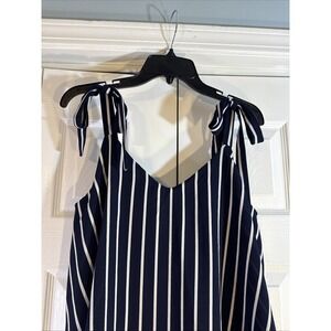 Magnolia Skye Romper‎ Jumpsuit Navy Blue White Women's Large One Piece Wide Leg